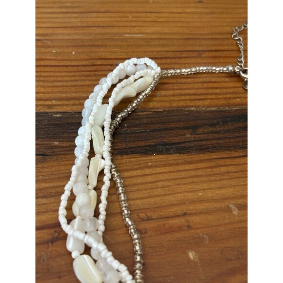 Vintage VJ Victor Jansen 5 String Necklace White Beaded - Picture 8 of 14